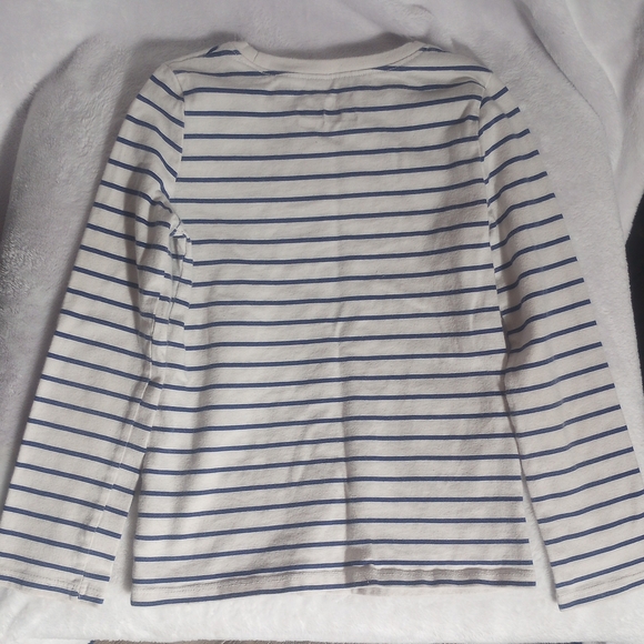 Jumping Beans White and Blue Striped Long Sleeve with Purple Hearts - Picture 4 of 4